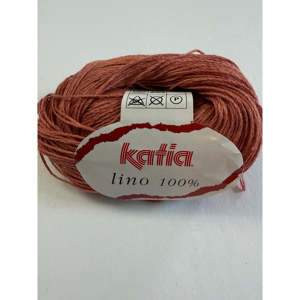 Katia Lino 100%‎ Linen Yarn 50g 164yds Color 23 Terracotta Knitting Crochet